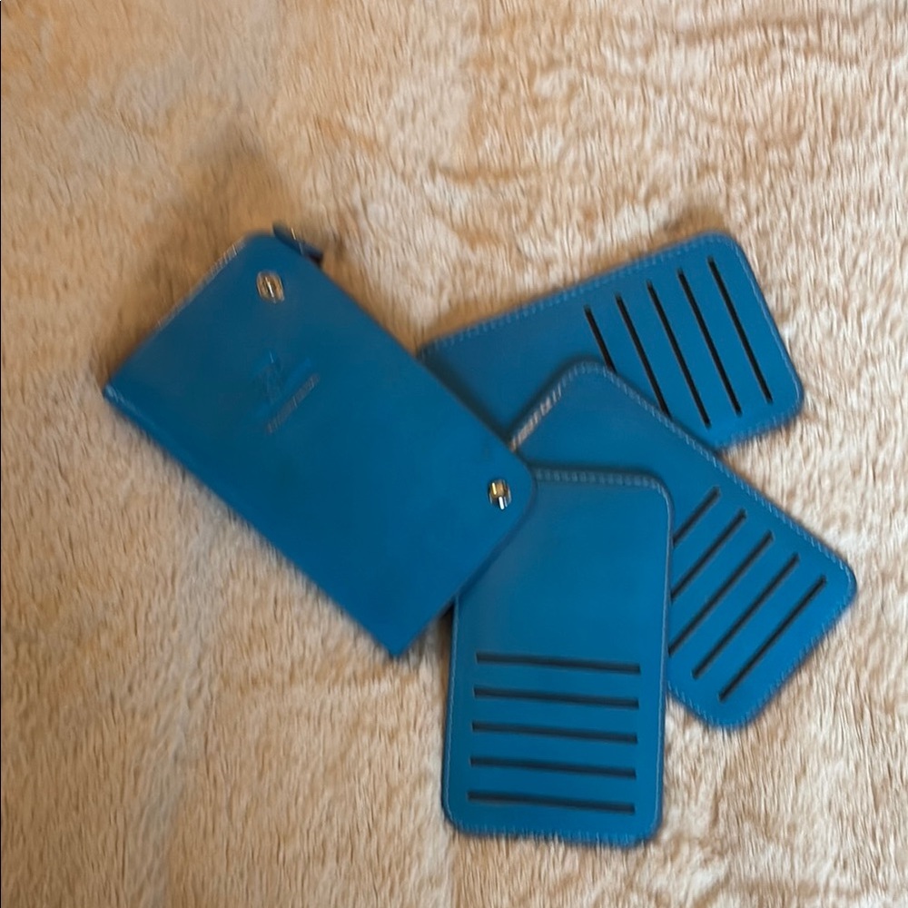 Baellerry  Blue Leather Card Holder Wallet